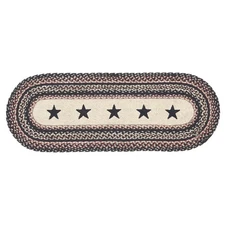 Table Runner Colonial Star Jute Country 13x36 Oval Kitchen Decor VHC Brands