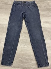 MU Makers USA Dark Wash Pull-On Denim Jeans Elastic Waist Size M Made in USA