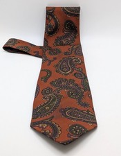 Vintage Polo Ralph Lauren Neck Tie Paisley 100 Silk USA Hand Made STAINED VTG