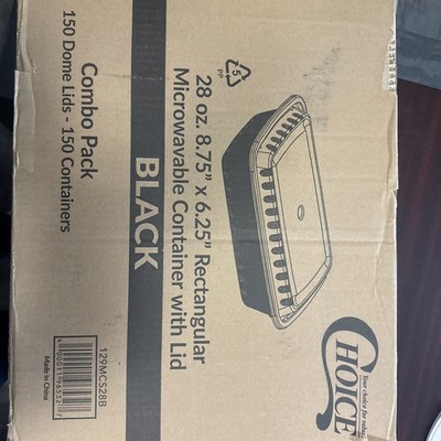 Choice 129MSC28B 28 oz 8.75''x6.25'' Rectangular Microwavable Container w Lid NIB