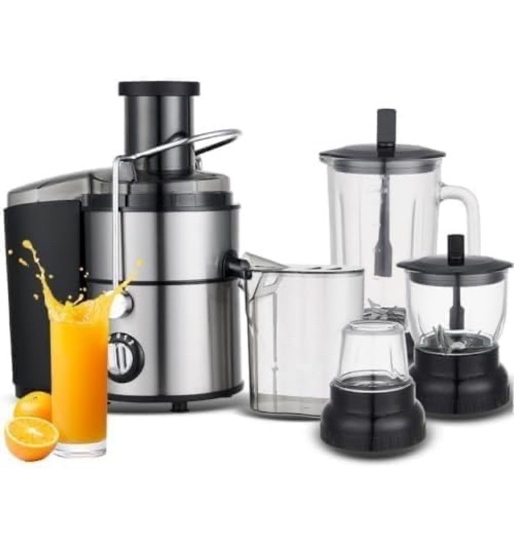 4-in-1 Juicer Blender Mixer Grinder Glass Accessories $413 Retail CRMARKM NEW