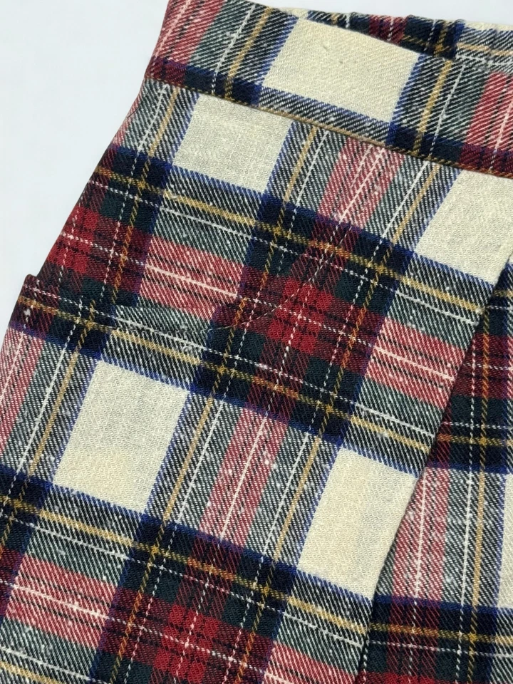 Falda a Cuadros Bonpoint Niña 8Y Lana Mezcla de Algodón Falda a Cuadros Forrada Rojo Azul Nueva con Etiquetas Foto 3 de 4