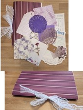 Purples  Patterns Theme Junk Journal Booklet Blank Handmade 8.5 x 5.5" 20 pgs