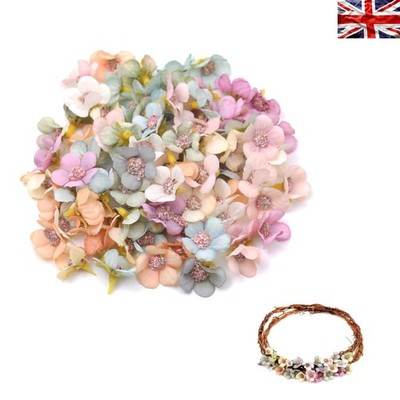 Bunte Mini Seide Gänseblümchen Blumenköpfe - 50 Stück für Party Basteln & Dekor