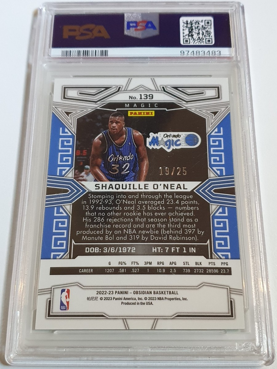 2022 Obsidian Shaquille O'Neal /25 ELECTRIC ETCH GREEN FLOOD - PSA