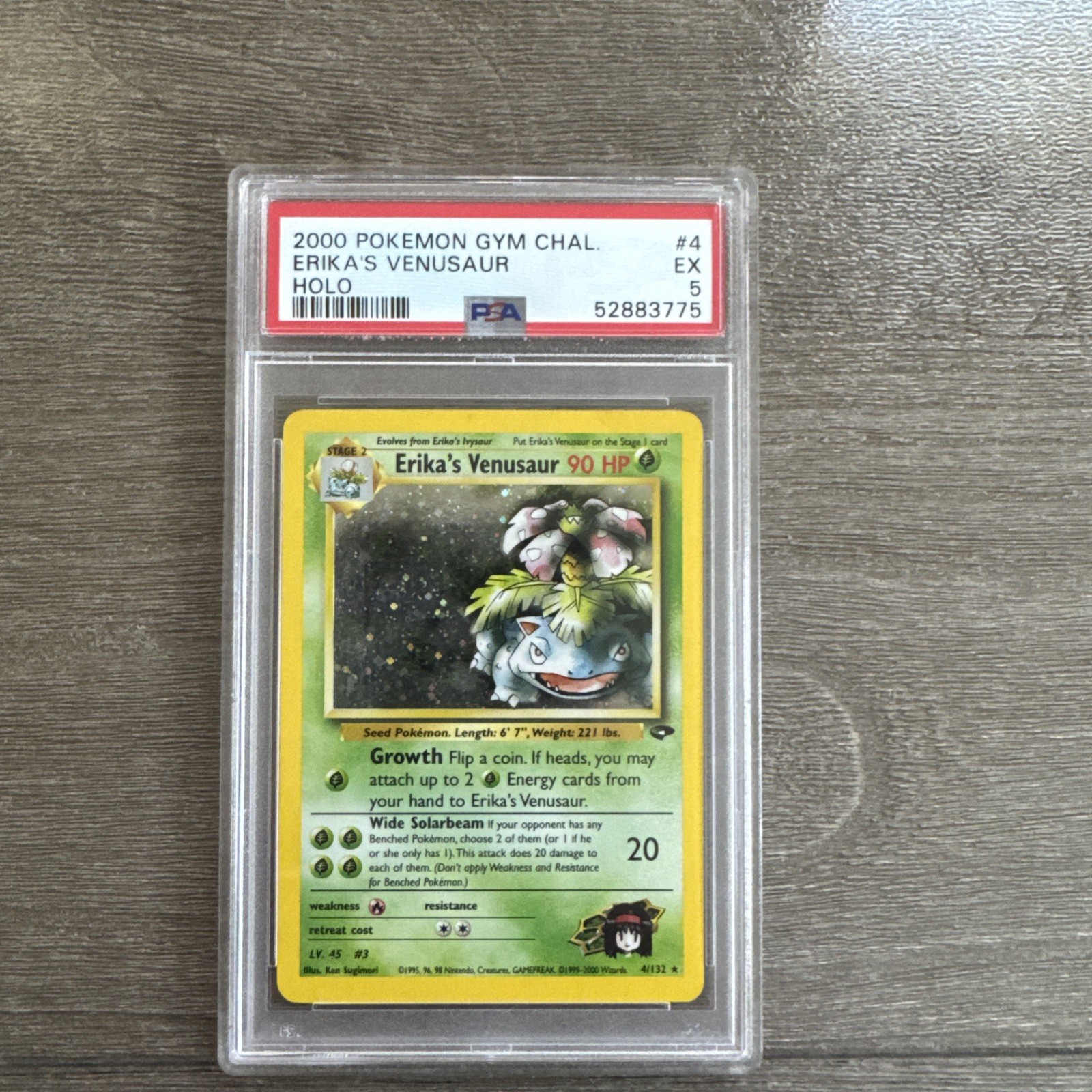2000 Pokemon Gym Challenge Erika’s Venusaur #4 Holo PSA 5