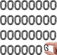 30 StüCk Oval Kleine Karabinerhaken Mit Feder Schwarz Metall FüR Taschen