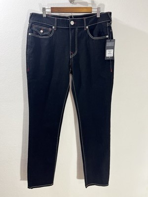 TRUE RELIGION Rocco Relax Skinny Stretch Black Rinse Jeans NWT