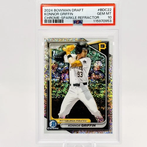 KONNOR GRIFFIN Rookie /200 Sparkle Refractor 1ST Bowman PSA 10 #BDC-22 (RC)
