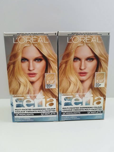2 x L'oreal Paris Feria Very Light Natural Blonde 100 3x ...