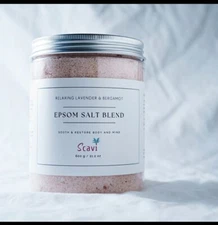 Epsom Salt Blend Spa Salt Scrub (Lavender & Bergamot essential oil 100%) 600g