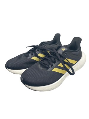 Adidas Pureboost 21 Black/gold Running Shoes Sneakers Women's Size 