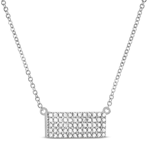14k White Gold 1/4 Cttw Diamond Pendant Necklace 18" Silver Chain Gift for Women - Picture 2 of 8