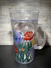 Mid Century Rare HTF Pitcher Garden Flowers Plastic Vintage Thermo Serv Made USA