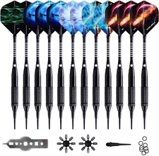 WIN.MAX Darts Plastic Tip - Soft Tip Darts Set - 12 Pcs 18 Gram with 100 Extra