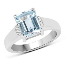 Natural Blue Topaz Gemstone with 925 Sterling Silver Ring for Women's 3983