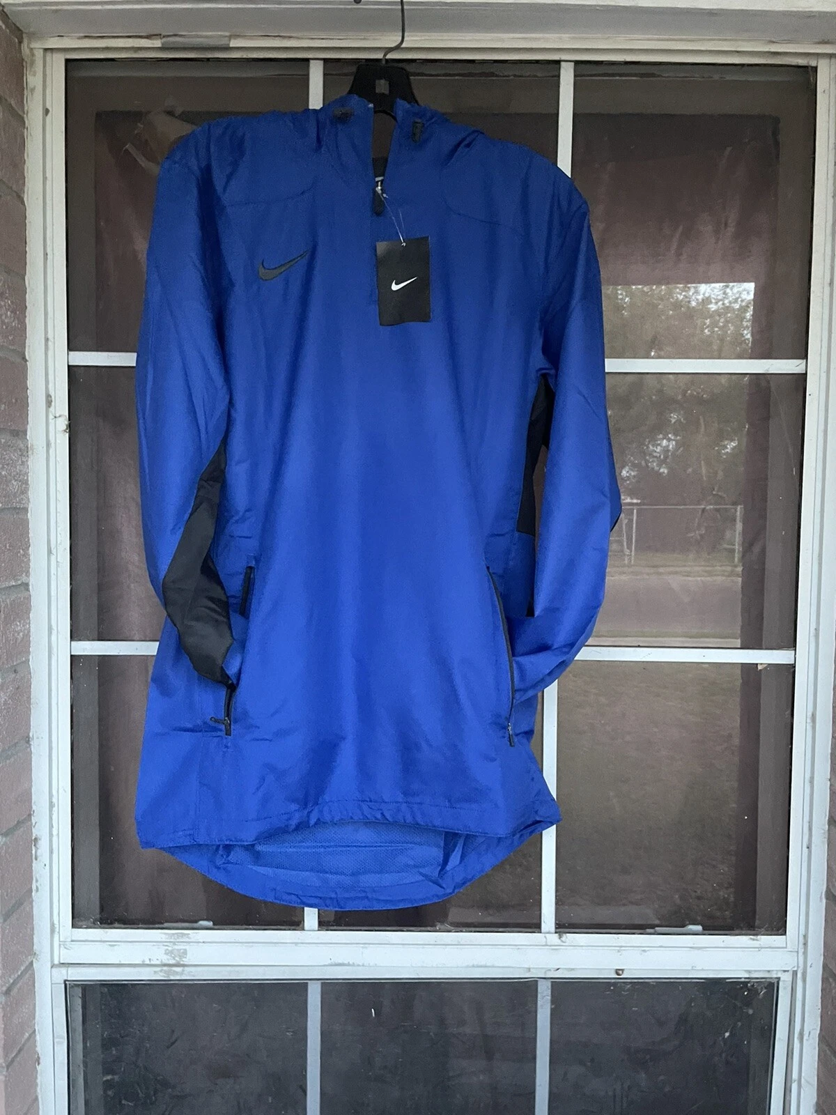 NWT Men Nike Pull Over Hoodie Jacket Style 707185 Small Blue & Black MSRP $80