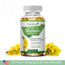 Mullein Leaf Herbal Capsules Detox Supplement Lung Cleansing Organic Natural
