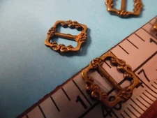 GEORGIAN STYLE METAL BUCKLES~12MM~ANTIQUE BRONZE~6 PC's~GREAT FOR DOLLS!