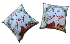LAURAL HOME Holiday Joy Cardinal pillows 17 x 17 x7 Qty=2