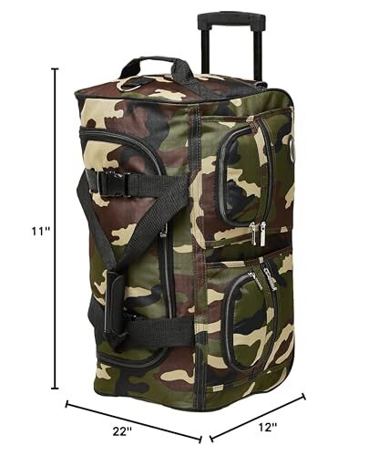 Rockland Rolling Duffel Bag Camouflage 22-Inch