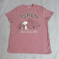 Goodfellow Peanuts T Shirt Mens Sz XL Rust Short Sleeve Aspen Colorado Crew Tee