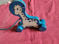 JOUET PETIT GIRAFE EN BOIS A TIRER NOVALAC 2