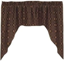 Home Collection by Raghu Lover's Knot Jacquard Black and Mustard Swag, 72 by 36"