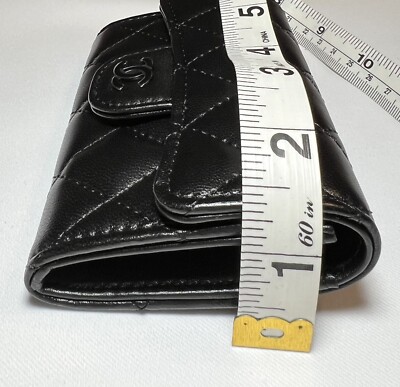 2024 Chanel Classic Flap Card Holder Wallet Black Lambskin w