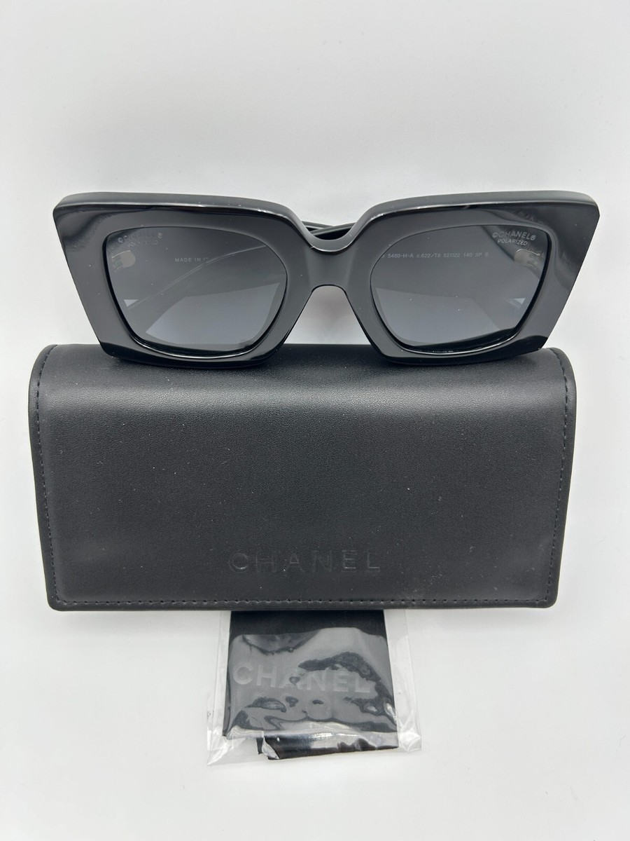 Chanel Sunglasses New 5480-H-A 622/T8 Polarized Black Gold Gray 52