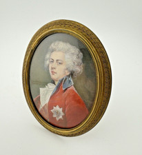 19th Century Miniature Portrait on Bone King George IV as Prince Of Whales