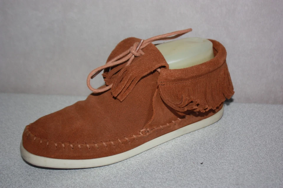 MINNETONKA Chaussures Basses Daim Marron Clair T 7/38 BON ETAT - Photo 3/4