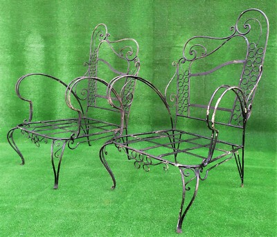 Poltrona Poltroncine Antiche COPPIA POLTRONE IN VERO FERRO PIENO