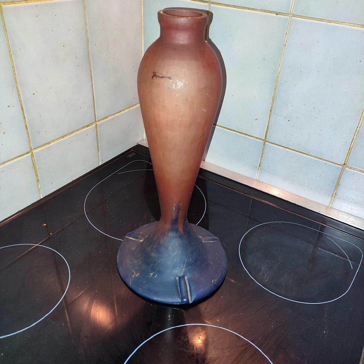 PIED DE LAMPE en pate de verre dans le goût de Daum Gallé Muller