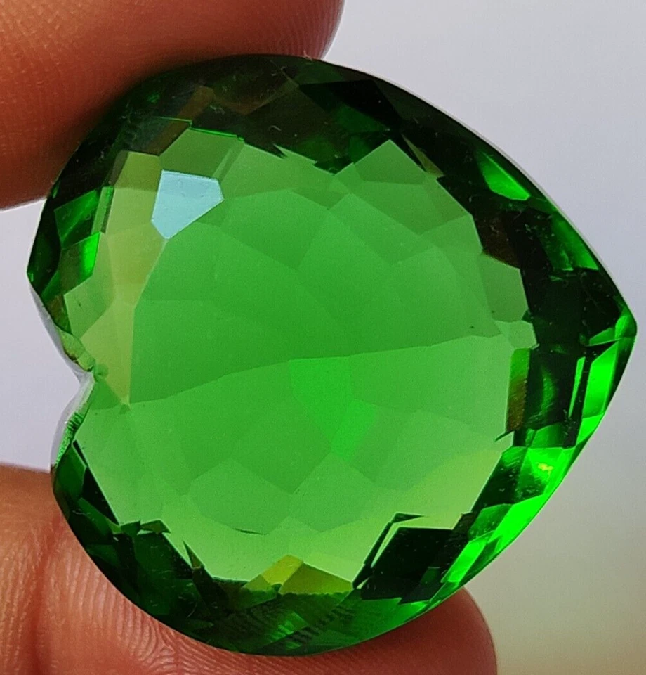 Large Green Peridot 75.30 Ct. Translucent Heart Cut Loose Gemstone @Best Price - Image 2 of 4