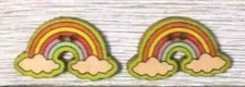 wood cloud rainbow sewing buttons 2 holes 1 1/4 inch pink 2pc