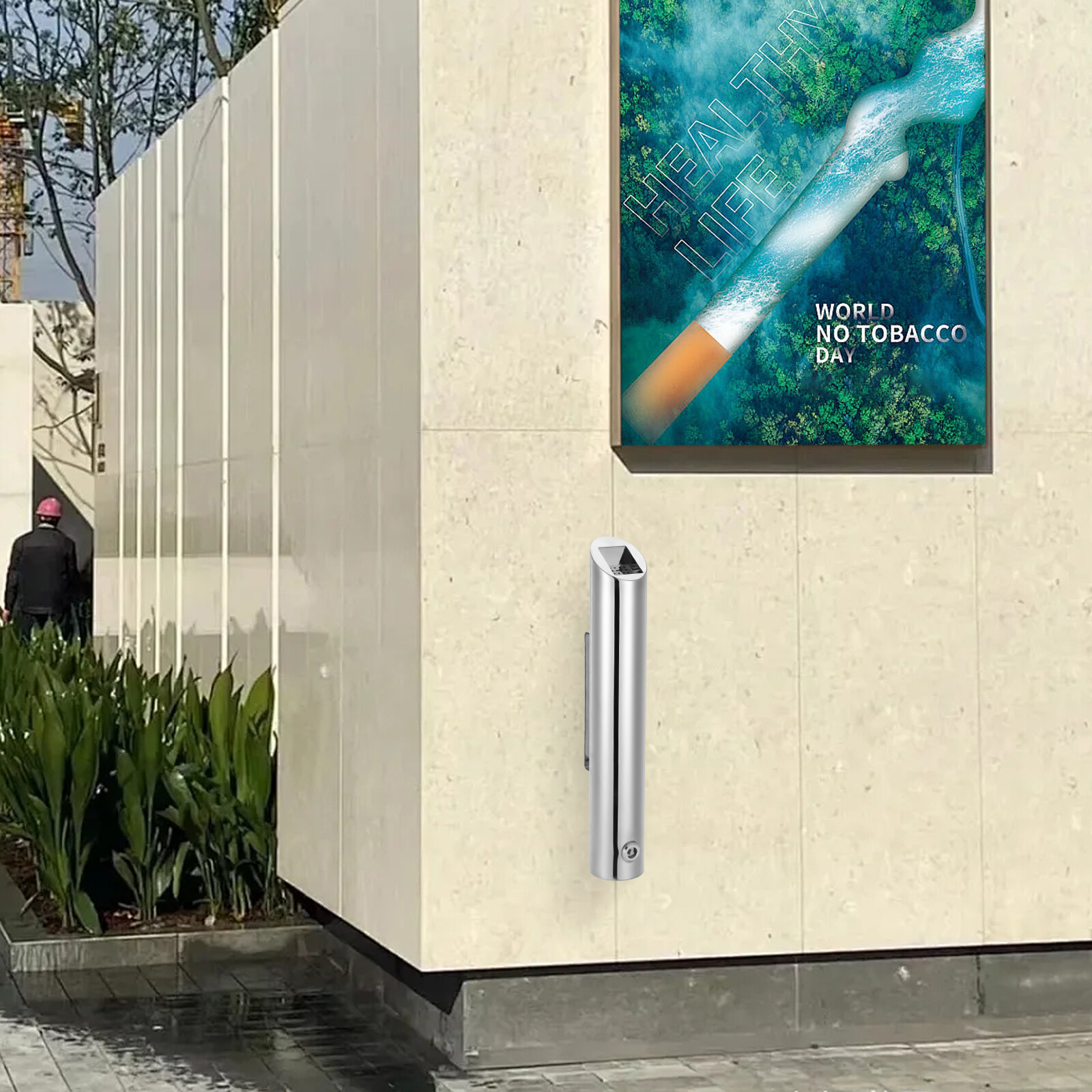 Wall Mounted Trash Can, Indoor/Outdoor Waste Comtainer, Large Capacity Trash Bin