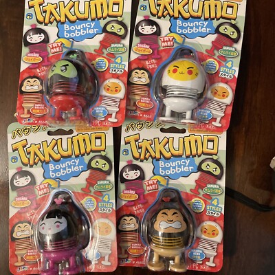 NEW Takumo Bouncy Bobbler Complete Set of 4 Joigaru, Samurai, Sumou, Maneki