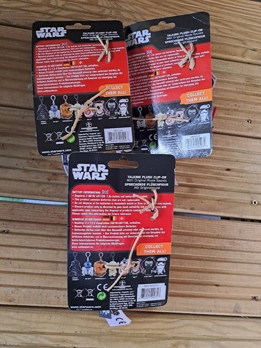 Star Wars Talking Plush Clip On Toy 4" Set of 3 Kylo Ren Darth Vader Stormtopper - Picture 2 of 5