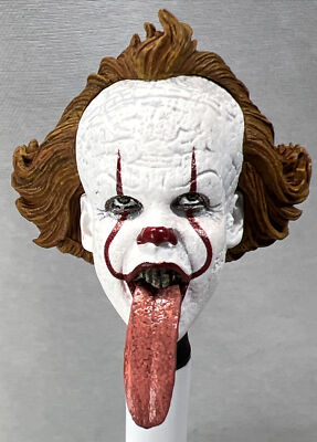 NECA IT Pennywise Clown Tongue Sticking Out Head 1/12 Figure Custom Part
