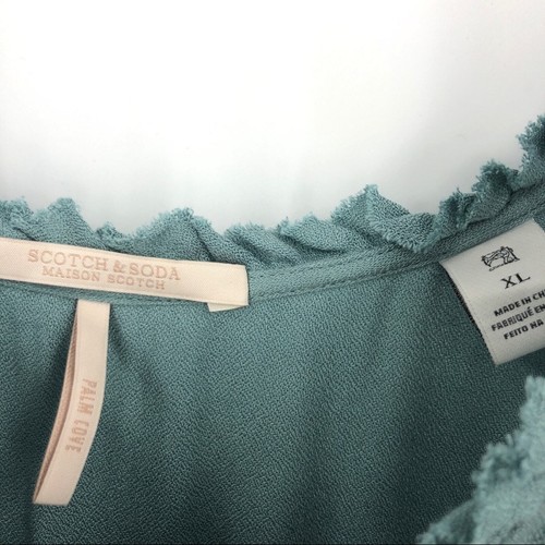 Scotch & Soda Maison Scotch Strappy Ruffled Midi Dress Sea Green Sz XL Palm Cove - Picture 5 of 6
