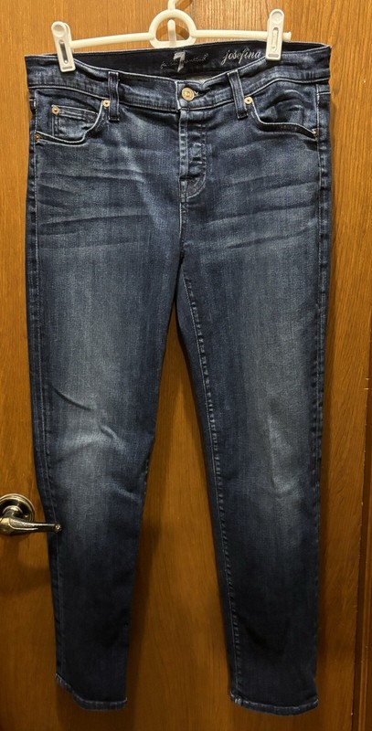 7 FOR ALL MANKIND Josefina Dark Skinny Boyfriend Jeans Women’s Size 26
