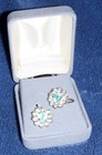 Pair of Vintage Rhinestone Flower Earrings, Screwback — photo 5