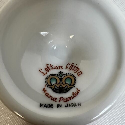 Taza de té y platillo Lefton vintage de 1920 pareja de cortejo taza dorada WK913 - Imagen 15 de 15