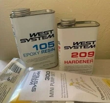West System 105A Epoxy Resin 1qt 209SA Spec Clear Hardener 10.6oz 300 Pump Kit