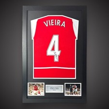 Framed Patrick Vieira Hand Signed Arsenal Football Shirt With COA &pound;299