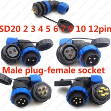 SD20 2-14pin IP67 Waterproof Panel Elbow Plug  Socket,LED Light Cable Connector