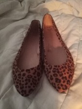 Time  Tru Shoes Leopard Print Flats Size 9-1/2 W