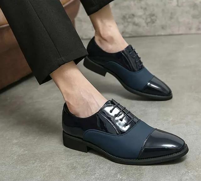 SAOLA Abito da uomo britannico a punta giunzione multicolore scarpe da lavoro oversize chic