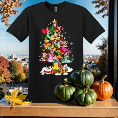Disney Prinzessin Weihnachtsbaum T-Shirt T Shirt Herren Damen Unisex Tshirt SY309